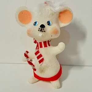 Festive Mouse Plush with Red Scarf
